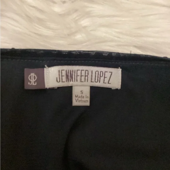 Jennifer Lopez Sequin Short Sleeve Top - Dark Purple - Picture 3 of 3